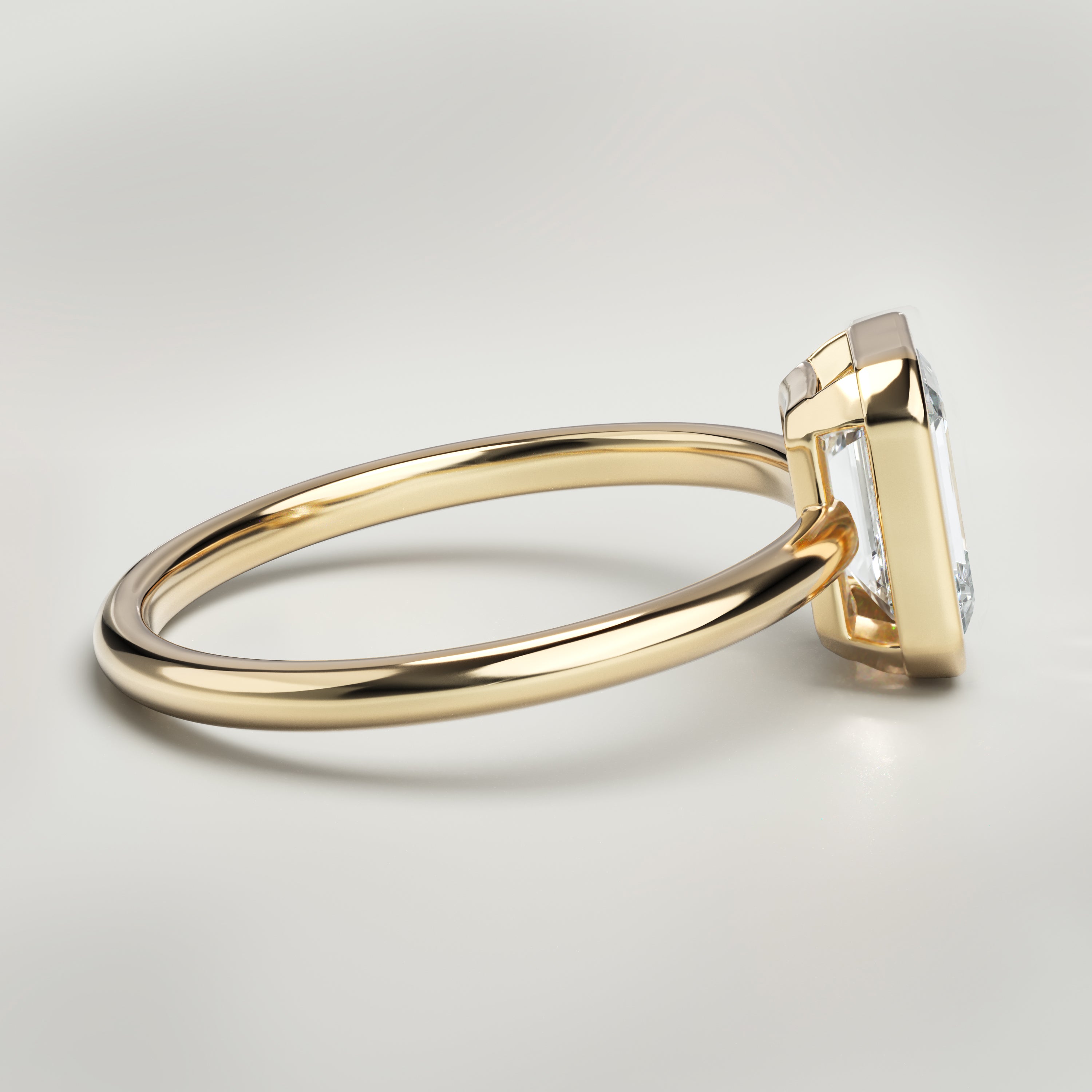 1.5 ct Emerald Bezel Ring – 14K Yellow Gold